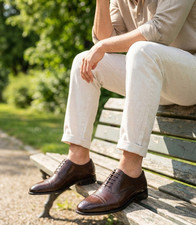 Handmade Mens brown brogue