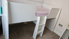 White Mid Sleeper Single Bed With Mattress