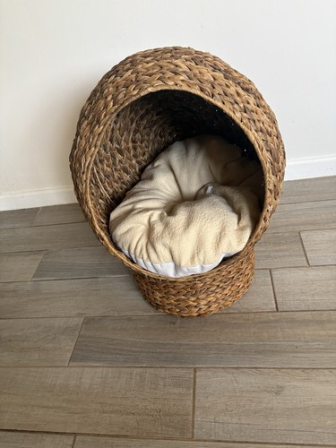 Sisal wicker large cat basket - large,