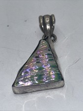 925 sterling silver rainbow color dichroic glass Pendant