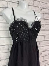 Christopher Kane for Topshop Lace Trim Mirrored Silky Corset Dress - Size 10