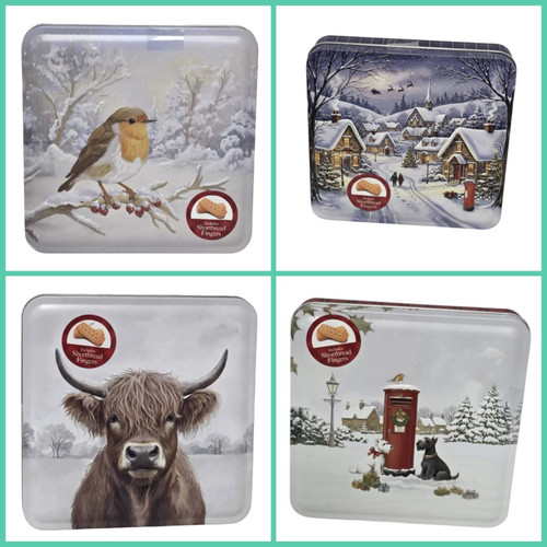 Christmas shortbread tin 200g - christmas,