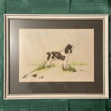 Vintage Framed English Spaniel Waiting For Command . 16 Inches X 20 Inches Ex/c