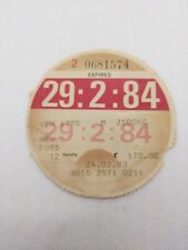 HGV Ford LVLO 1984 Old Original Road Car Cars Lorry Lorries Tax Disc Discs Rare 