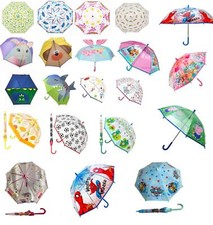 Unisex Kids Bubbles Dome Umbrella Children School Assorted Designs