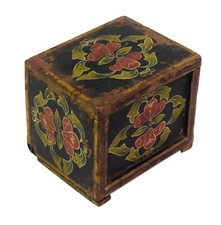 Wooden 3 Drawer Box Hand Painted Design Indian Multi Utility Storage BOX i71-833