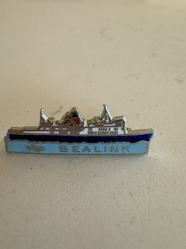 Sealink ferry metal enamel pin - ferry,