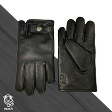 100% Pure Sheep Leather Gloves/Microfiber lining/Adjustable Strap/Premium/Black
