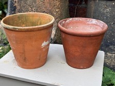 2x Reclaimed Antique Terra Cotta Garden Pots - Good Condition - no Makers Mark