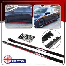 For Audi A4 A5 A6 A7 A8 Gloss Black Red Side Skirts Extension Splitter Lip 78.7'