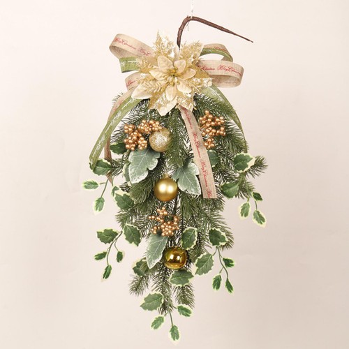 Christmas teardrop swag - christmas, flower