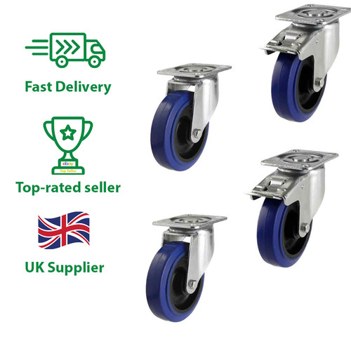 100mm rubber castors - 100mm,