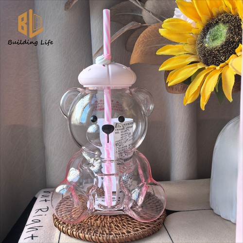 Starbucks pink bear glass - starbucks,