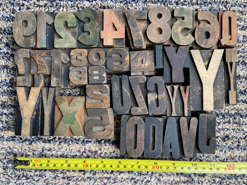 Letterpress wood type pcs - 39,