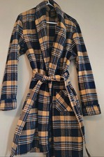 Saint Michael Child Dressing Gown Size Large 10-12 Boys Kids Robe Mustard & Navy