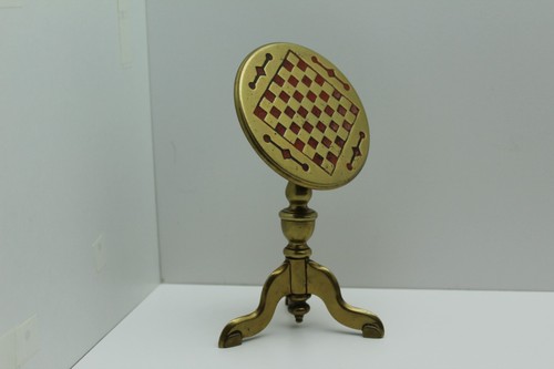 Victorian brass tilt top games - top,