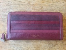 Radley London Willow Large Zip-Around Matinee Wallet Port Red Leather and Suede 