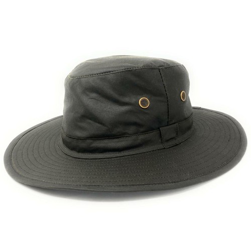 Waxed cotton hat - lined,