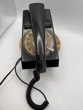 Vintage Retro Black Steepletone Trimphone Rotary Dial Telephone Model STP1975