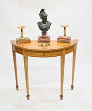 Adams Console Table - Demi Lune Satinwood Hall Tables