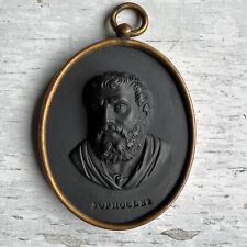 Georgian Wedgwood and Bentley Basalt Portrait Medallion Framed Sophocles C 1770