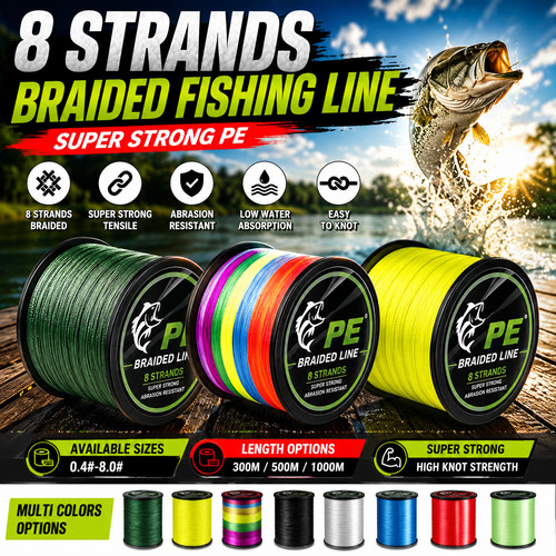 Strands braided fishing line - braided,
