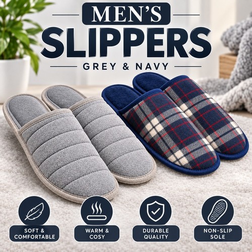 Mens slippers warm cosy soft - slippers,