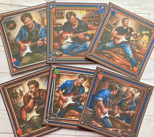 Guitar rock star card - 6, x