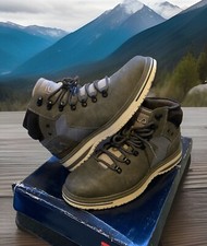 FILA Outwear Mens UK 7.5 Brown & Grey Leather Mix Lace Up Trainer Boots w Logos 