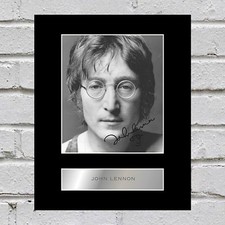John Lennon Signed Mounted