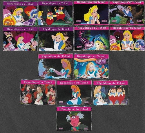 Alice wonderland stamps - alice, in