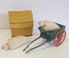 VINTAGE BRITAINS FARM CART, SANDBAGS x 2 AND HAYSTACK - ORIGINAL & EXCELLENT