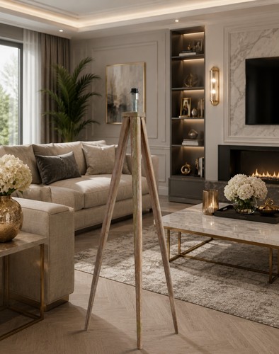 Aratus grey wooden floor - aratus, lamp