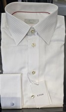 Brand New White Eton Men's Long Sleeve, Classic Fit Shirt
