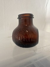 Vintage 8OZ Bovril Brown Glass Jar 1920s Made In England