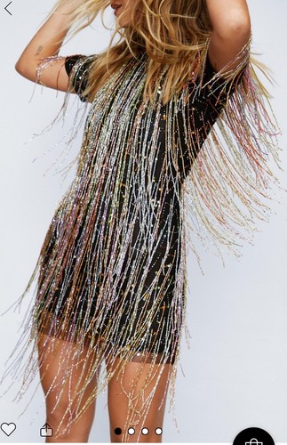 Nasty gal black tassel - gal, beaded