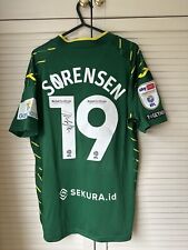 MATCH WORN SIGNED 2023-24 Norwich City Away Shirt SORENSEN 19