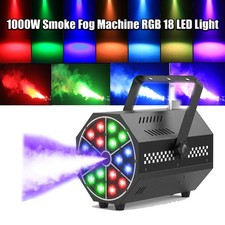 1000W Smoke Fog Machine RGB 18LED Party Disco Effect Wireless Remote Equipment