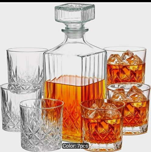 Piece whiskey decanter set - decanter,