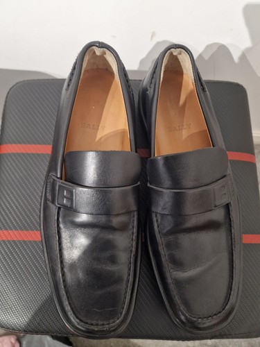 Bally black leather loafer - black,