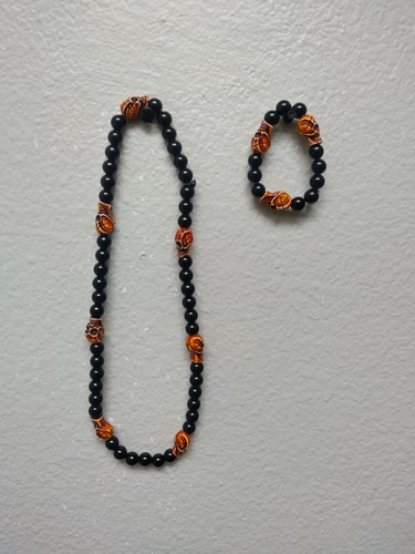 Skull bead necklace set - skull,