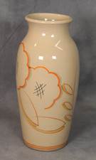 Art Deco Gray's Pottery Hanley Abstract Floral 25cm Stoneware Vase Susie Cooper
