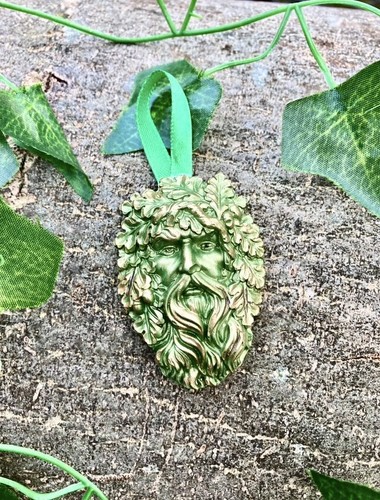 Pagan green man ceramic - pagan, wall