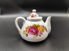 FINE BONE CHINA Cottage Rose Miniature Teapot.