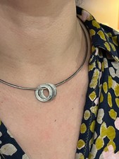 Silver necklace, simple wire