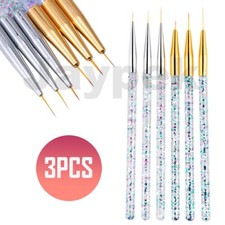 3pcs Nail Art Brush Pen Line Drawing Painting Liner Thin Brushes 7/9/11mm