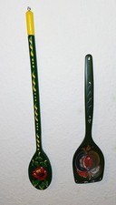 Vintage Rosemaling Norwegian Folk Art Hand Painted Spoon & Canal Ware Bargeware