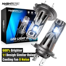 NIGHTEYE H7 60W 12000LM LED Headlight Bulbs Canbus Error Free 6500K Bulbs White
