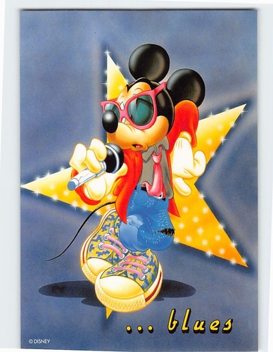 Postcard mickey mouse singing - postcard,