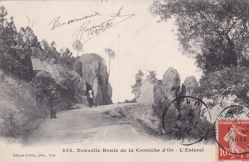 Old postcard new route la - new, de
